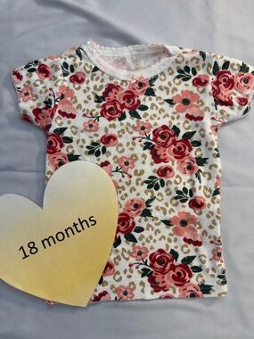 Chick Pea - Floral Kids Shirt - Pink and Red
